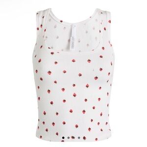 12. Skims nwt snow strawberry print cotton rib tank XS 🍓